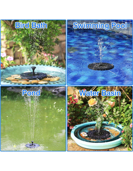 Bomba de Fuente Solar AISITIN 2.5W para Baño de Aves