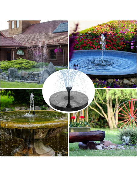 Bomba de Fuente Solar AISITIN 2.5W para Jardín y Estanques
