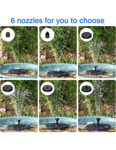 Bomba de Fuente Solar AISITIN 2.5W para Baño de Aves