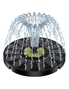 Fuente Solar de Agua Yzert con Panel Eficiente y Flor Verde Oliva