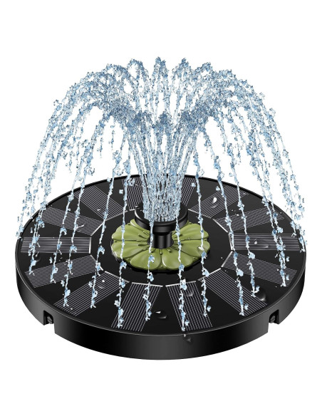 Fuente Solar de Agua Yzert con Panel Eficiente y Flor Verde Oliva