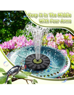 Fuente Solar de Agua Yzert con Panel Eficiente y Flor Verde Oliva 2