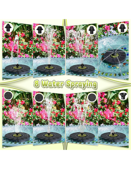 Fuente Solar de Agua Yzert con Panel Eficiente y Flor Verde Oliva