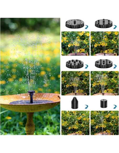 Bomba de Fuente Solar AISITIN 2.5W para Baño de Aves 17cm