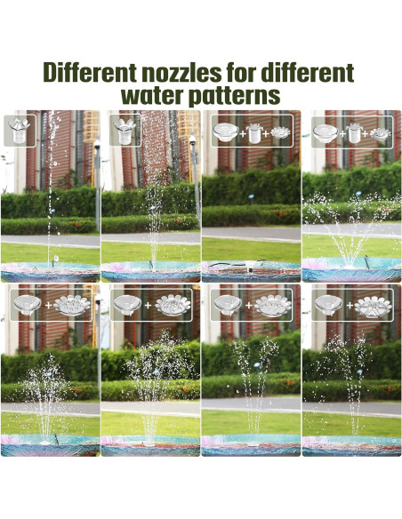 Bomba de Fuente Solar AISITIN 3.5W con Cable de 3m y Boquillas