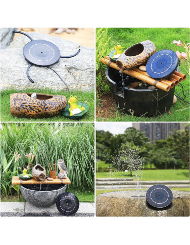 Bomba de Fuente Solar AISITIN 3.5W con Cable de 3m y Boquillas