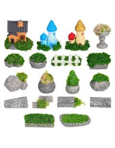 Juego de Adornos de Jardín en Miniatura Toddmomy - Resina Multicolor