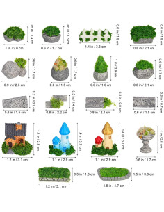 Juego de Adornos de Jardín en Miniatura Toddmomy - Resina Multicolor 2