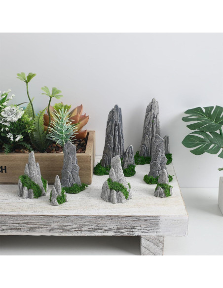 8 Piezas Decoraciones de Rocas Miniatura DOITOOL para Jardín
