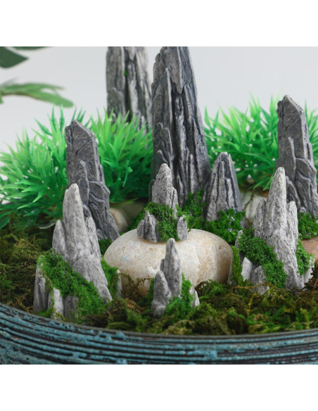 8 Piezas Decoraciones de Rocas Miniatura DOITOOL para Jardín