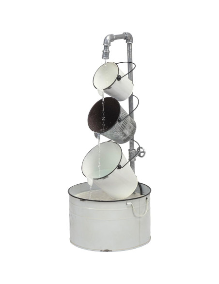 Fuente de Cubos de Metal Vintage Alpine MCC594 84 cm para Jardín