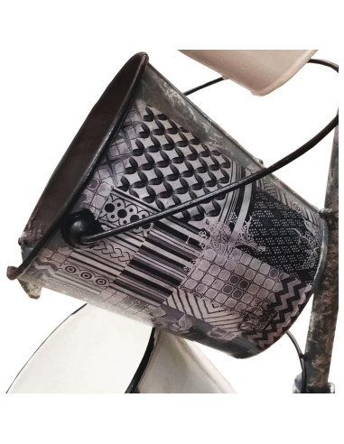 Fuente de Cubos de Metal Vintage Alpine MCC594 84 cm para Jardín