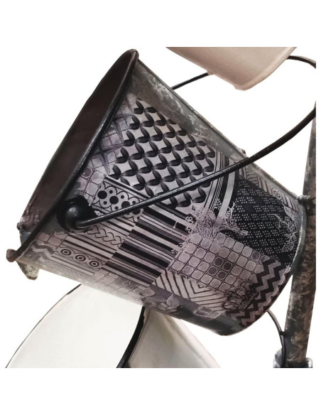 Fuente de Cubos de Metal Vintage Alpine MCC594 84 cm para Jardín