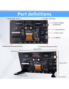 Pantalla Táctil 7" GeeekPi LCD 1024x600 HDMI para Raspberry Pi 2