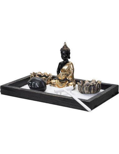 Jardín Zen de Mesa Pacific Giftware con Estatua de Buda y Velas