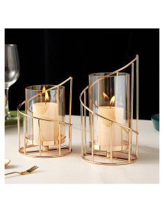 Conjunto de 2 Soportes para Velas MrMrKura Dorado