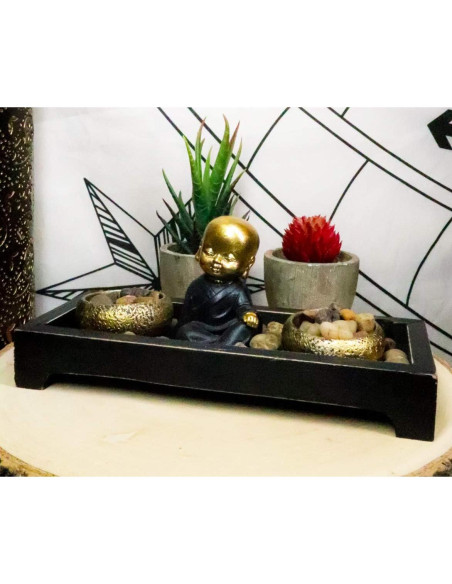 Figurita Buda Meditando Ebros 20.3x8.9 cm Jardín Zen