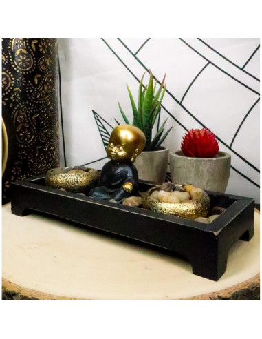 Figurita Buda Meditando Ebros 20.3x8.9 cm Jardín Zen