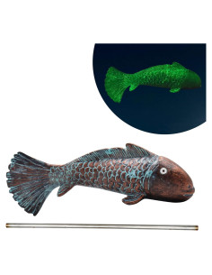Estatua Luminosa de Pez Koi Dnoifne para Jardín 20x4.8x6 cm