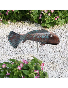 Estatua Luminosa de Pez Koi Dnoifne para Jardín 20x4.8x6 cm 2