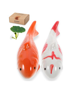 Pez Koi Flotante de Cerámica JINYEAH 10x4 cm 2PCS