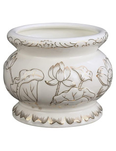 Horno de Incienso Cerámica Blanca Houlu 12.7 cm para Buda