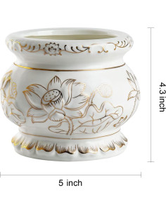 Horno de Incienso Cerámica Blanca Houlu 12.7 cm para Buda 2