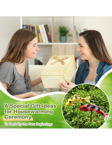 Estatuas de pez Koi Suzile 4 Pack 35 cm para Jardín