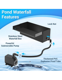 Kit de desagüe de cascada NFESOLAR 12.2" Acero Inoxidable 2