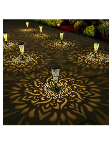 Paquete de 6 Luces Solares Decorativas Gardencave - Negro