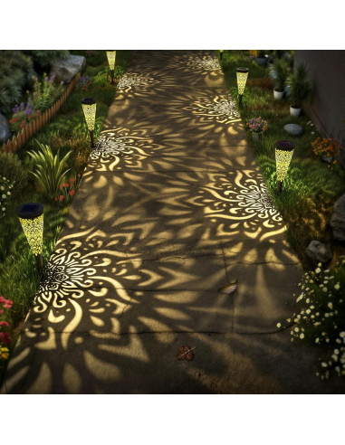 Paquete de 6 Luces Solares Decorativas Gardencave - Negro