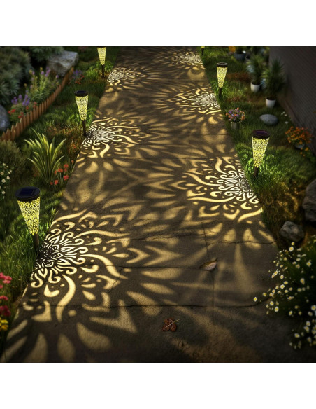 Paquete de 6 Luces Solares Decorativas Gardencave - Negro