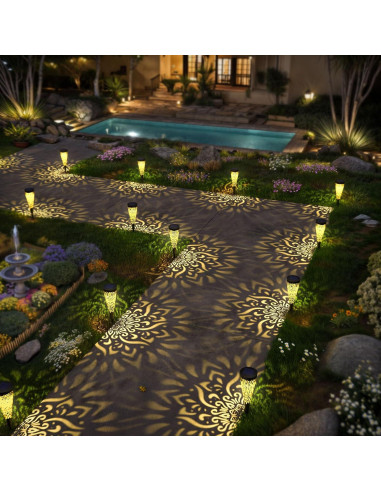 Paquete de 6 Luces Solares Decorativas Gardencave - Negro