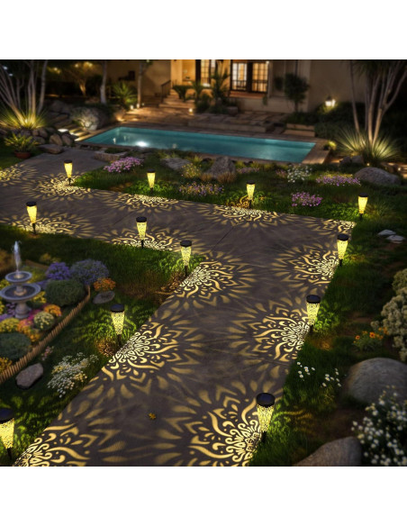 Paquete de 6 Luces Solares Decorativas Gardencave - Negro