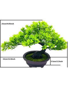Árbol Bonsai Artificial Fycooler 25cm Verde para Decoración 2