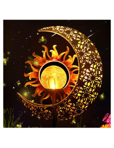 Luces Solares Decorativas LICKLIP Estaca de Jardín Sol y Luna