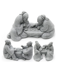 Juego de 3 Estatuas de Ajedrez Anciano Hoypeyfiy Jardín