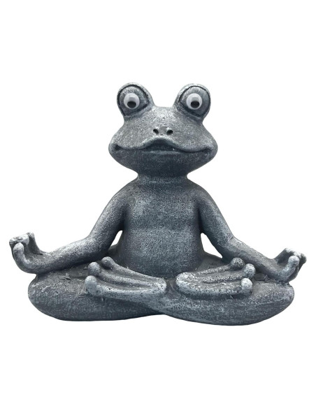 Estatua de Rana Zen Meditativa para Jardín - Resina Gris 12x4.8x9.4cm Estatua de Rana Zen Meditativa para Jardín - Resina Gris 12x4.8x9.4cm