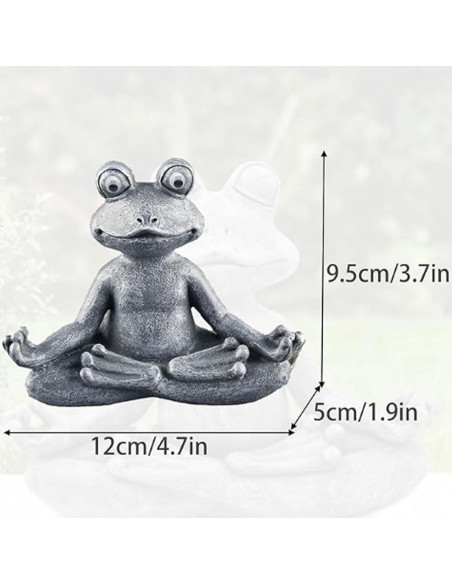 Estatua de Rana Zen Meditativa para Jardín - Resina Gris 12x4.8x9.4cm Estatua de Rana Zen Meditativa para Jardín - Resina Gris 12x4.8x9.4cm