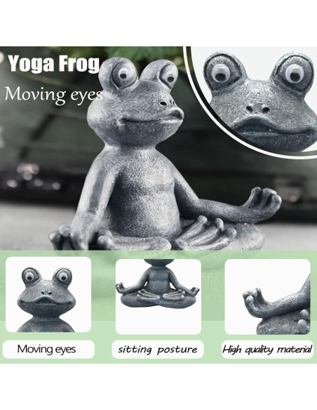Estatua de Rana Zen Meditativa para Jardín - Resina Gris 12x4.8x9.4cm Estatua de Rana Zen Meditativa para Jardín - Resina Gris 12x4.8x9.4cm