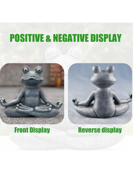 Estatua de Rana Zen Meditativa para Jardín - Resina Gris 12x4.8x9.4cm Estatua de Rana Zen Meditativa para Jardín - Resina Gris 12x4.8x9.4cm