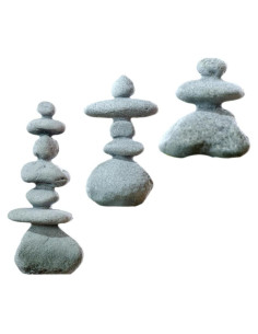 Estatuas de Piedra YARNOW para Jardín Zen 3 Piezas Decorativas
