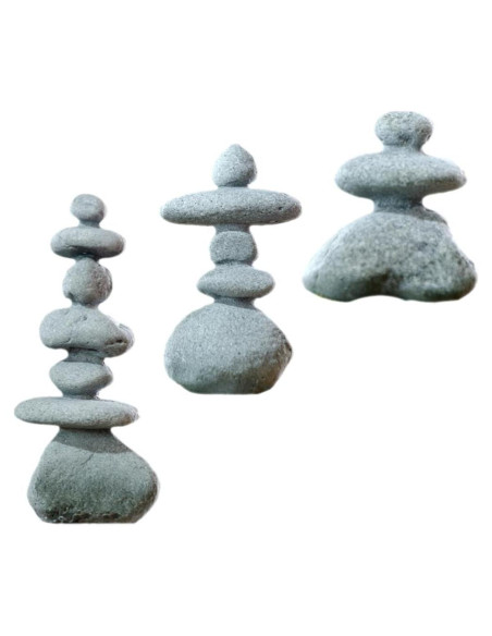 Estatuas de Piedra YARNOW para Jardín Zen 3 Piezas Decorativas