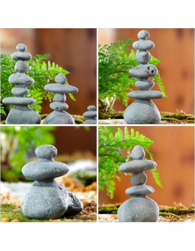 Estatuas de Piedra YARNOW para Jardín Zen 3 Piezas Decorativas