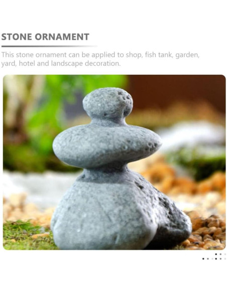 Estatuas de Piedra YARNOW para Jardín Zen 3 Piezas Decorativas