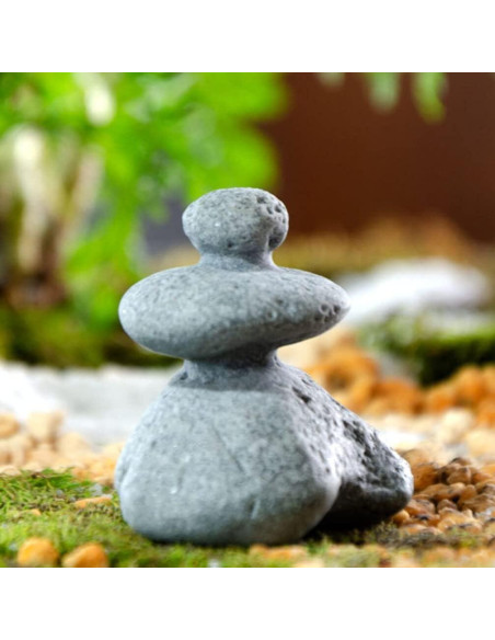 Estatuas de Piedra YARNOW para Jardín Zen 3 Piezas Decorativas