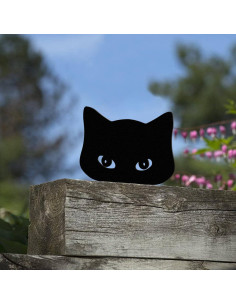 Conjunto de 2 Siluetas de Gato Negro Qmetalart para Jardín 2