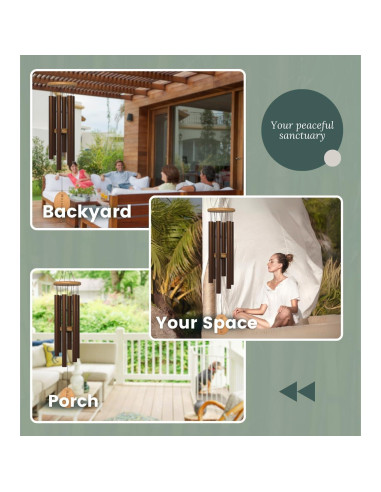 Campana de Viento Nalulu 71 cm Marrón Aluminio Exterior