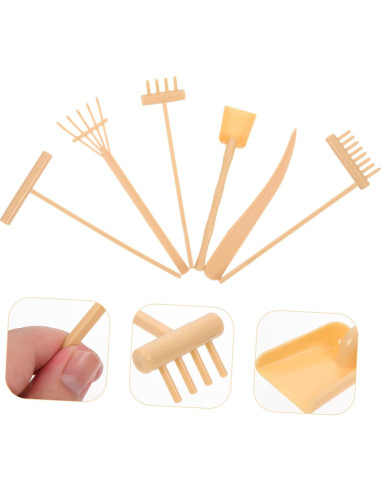 6 Herramientas de Rastrillo Zen Toddmomy para Jardín de Arena