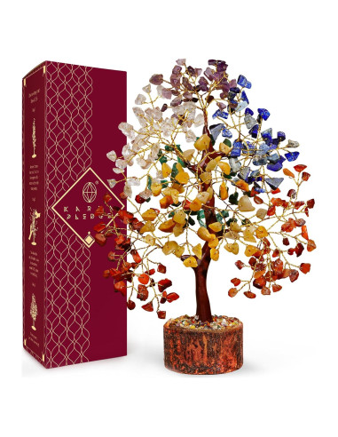 Árbol de Cristal 7 Chakra KARMAPLEDGE Hecho a Mano 30 cm
